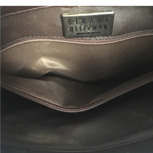 Stuart Weitzman 90’s leather and canvas with metal clasp and strap details purse - Picture 5 of 8